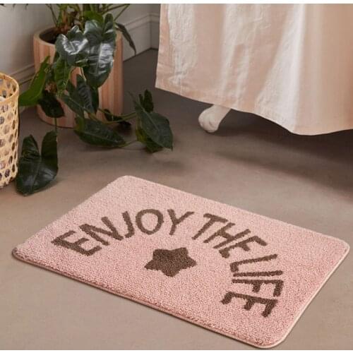 Soft Message Bathroom Carpet Bath Tub Side Mat Smile Fluffy Entrance Area Rug Floor Feet Pad Nordic Welcome Doormat Home Decor