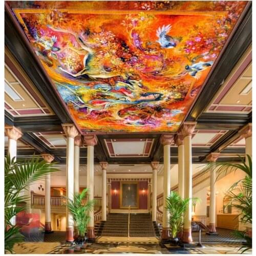 3d ceiling murals wallpaper custom photo European beautiful abstract elk love Home improvement room wall paper for walls 3 d