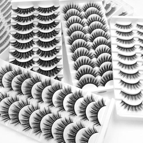 New 10pairs natural false eyelashes fake lashes long makeup 3d mink lashes eyelash extension mink eyelashes for beauty