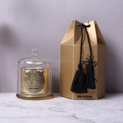 New Creative Smokeless Environmental Protection Soybean Aromatherapy Candle Cup Glass Cover Plant Fragrance Home Decoration Gift