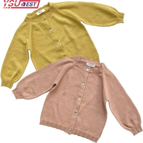 1-7 Yrs Autumn Kids Baby Girls Boys Autumn Long Sleeve Solid Knitted Outwear Coat Toddler Children Girls Cardigan Sweater Cotton