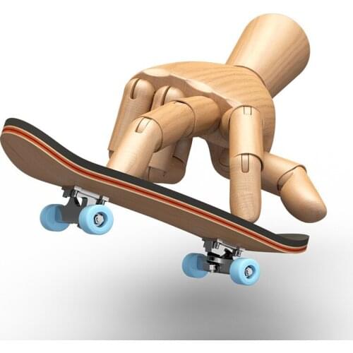 Five-layer maple wooden finger skateboard bearing wheel alloy swing bracket PU anti-skid pad finger skateboard M0363