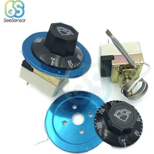 Thermostat Knob Liquid Rising Temperature Controller Switch AC 250V 16A 30-110/50-300 degrees Alarm Function for Electric Oven