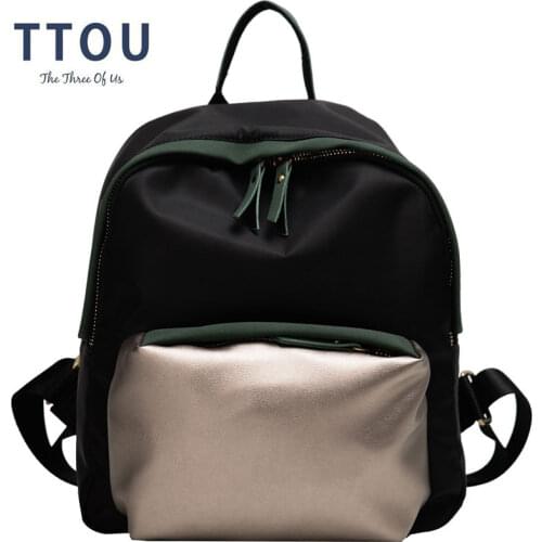 TTOU Fashion Scrub Leather Women Backpack Female Backpacks Small Zipper Bags Student Backpack Solid Rucksack For Girls Travel
