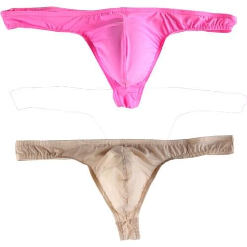 Low waist sexy underwear men ice silk thongs and g-string underpants M, L,XL,XXL