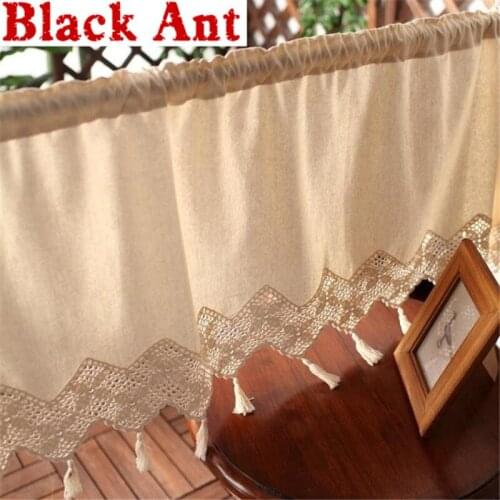 Stitching Crochet Short Curtain tassel For Living Room Half Curtain Door Finished Window Curtain American Country DL-JD962#20