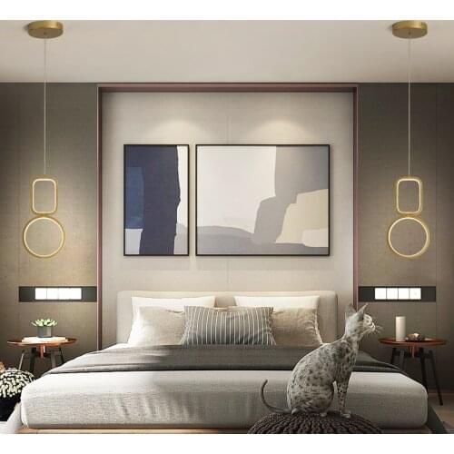 Modern LED Pendants For Bedside Living Room Hallway Dining Room Kitchen Villa Foyer Coffee Bar Office Hall Indoor Home Wire Lamp