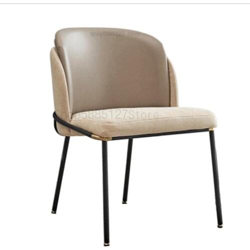 Nordic Italian Light Luxury Dining Chair Fabric Leather Chair Nordic Modern Minimalist Book Chair Designer Model Room Chair