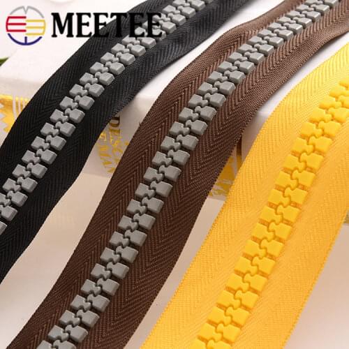 Meetee 20# Resin Zipper Open-end for Down Jacket Coat Pencilcase Pocket Zippers Outdoor Tent Backpack Tailor Sewing Accessories