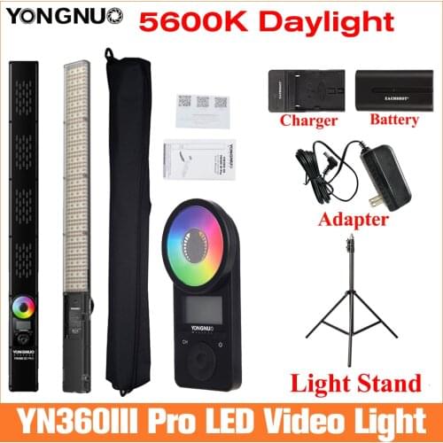 Yongnuo YN360 III Pro LED Video Light 5600K RGB Photo Light Light for Video Recording w Remote