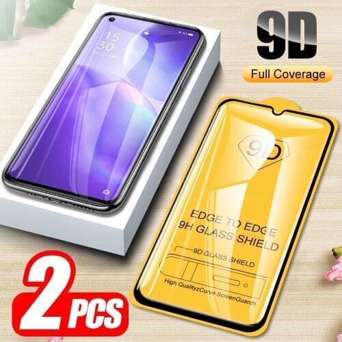 2Pcs 9D Tempered Protector Glass For Oppo Reno 5 3 19 94 5Find X3 Lite 5F F19 Pro A94 5G/4G Protective Screen Full Cover Film
