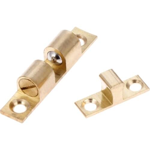 1Pc Metal Double Ball Latch Clip Lock Touch Roller Cupboard Drawer Cabinet Door Latch Catches Touch Bead Furniture Hardware 50mm