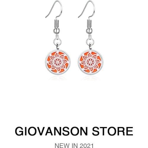 Locket Pendants Earrings Stainless Steel Jewelry Making Women Gift Dangle Perfume Aromatherapy Essential Oil Diffuser Drop 12mm