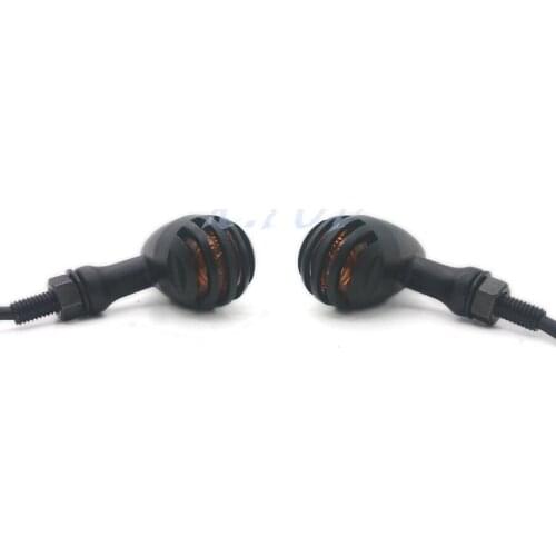 ZORBYZ Black Finned Grill Bullet Blinker Turn Signal Indicator Light For Triumph Victory Honda 10mm Universal