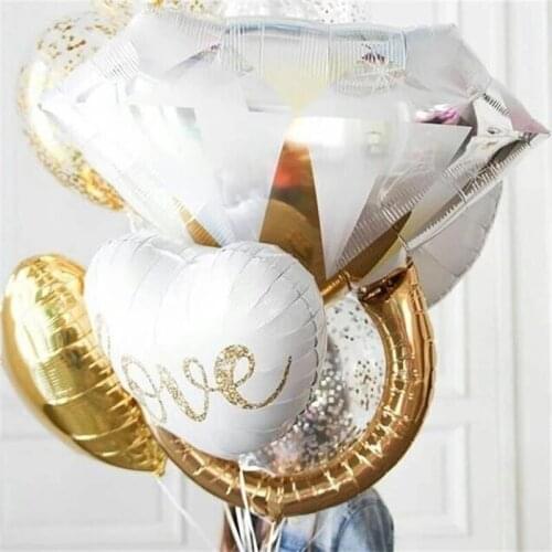 1set 18inch Round White Gold Glitter Print Mr&Mrs LOVE Foil Balloons Bride To Be Marriage Wedding Valentines Day Air Globos