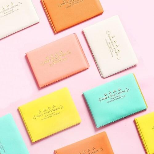 1 Pcs Candy Color Auto Driver License Bag PU Leather On Cover For Car Driving Documents Card Holder Purse Wallet Case