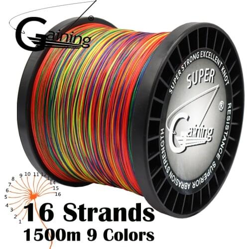 16 Strands Braided Fishing Line 1500m Super Strong Japanese Multifilament PE Braid Line 59LB 77LB 94LB 127LB 136LB 220LB 308LB