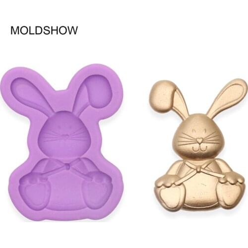 3D Animal Bunny Easter Rabbit Cupcake Candy Topper Fondant Cake Decorating Tools Chocolate clay decoration accessories silicone