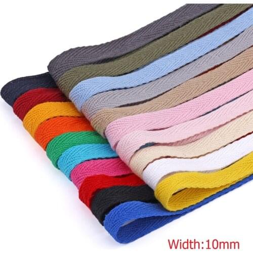 5Meters/lot High quality Ribbon Colourful 10mm 100% cotton ribbon webbing trim lace solid headwear handmade decoration crafts