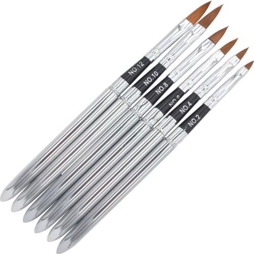 YZWLE 6PCS/Pack Detachable Nail Art Painting Drawing Pen Brush Set for Acrylic Nail UV Gel Nails Beauty Tools Brushes 31