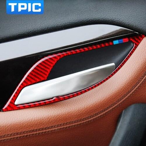 Auto Accessories Interior Carbon Fiber Car Stickers Door Handle Bowl Frame Covers Trim M Stripe Decals For BMW E84 X1 2010-2015
