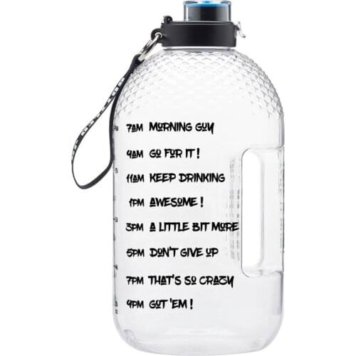 3.78L 128oz Gallon Water Bottle With Lid Clear Plastic Drinking Bottles GYM Tool BPA Free Sports Cup Portable Phone Stand Jug