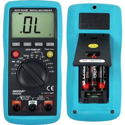 All-sun EM420A Digital Multimeter Continuity Diode Transistor Battery Tester Measuring Current With AC/DC Multimeter