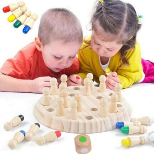 Kids Wooden Memory Match Stick Chess Game Educational Toys Brain Training Toys Gifts