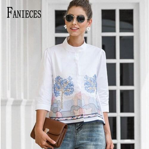 Блузки с воротником стойка FANIECES/梵易斯 China At AliExpress