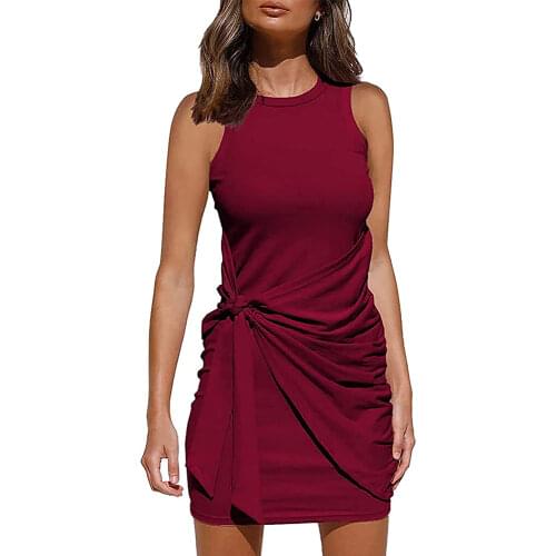 Feelycc Solid Summer Dresses