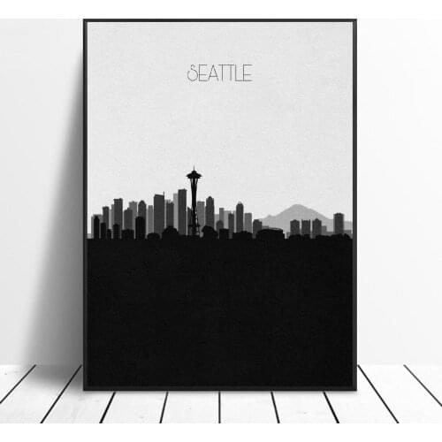 Seattle Skyline Canvas Art Print Wall Poster Living Room Decoration No Frame