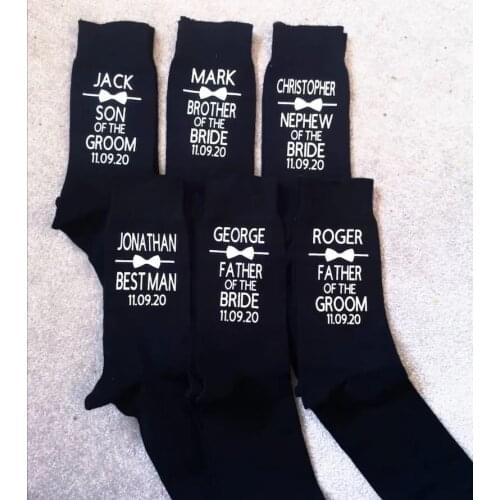 Personalized Wedding Socks Custom Groom & Best Man Socks Unique Wedding Gift Father of the Bride Father of the Groom Socks