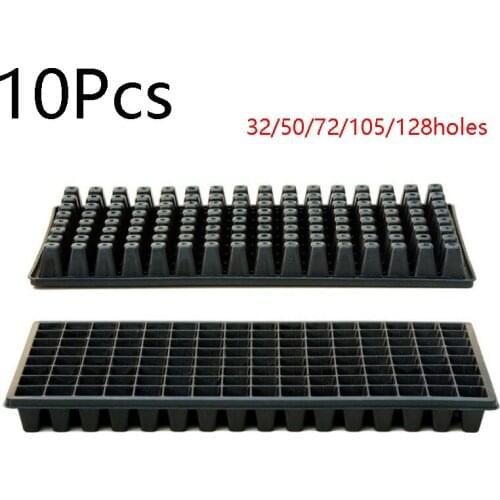10Pcs 32/72/105/128 Cells Seeding Tray Plastic Nursery Tray Maceteros Bonsai Flower Pot Green Succulent Plants Pot Seed Grow Box