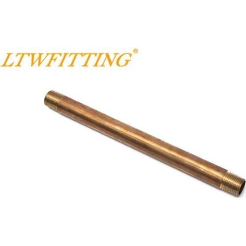 LTWFITTING Brass Pipe 10" Long Nipple Fitting 1/2" Male NPT Air Water