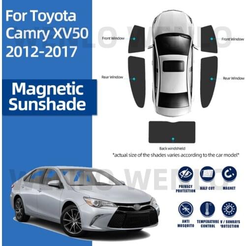 For Toyota Camry 2012-2017 Magnetic Curtain Car Rear Side Window Windshield Mesh Sun Shade Sun Visor Cover Summer Protection