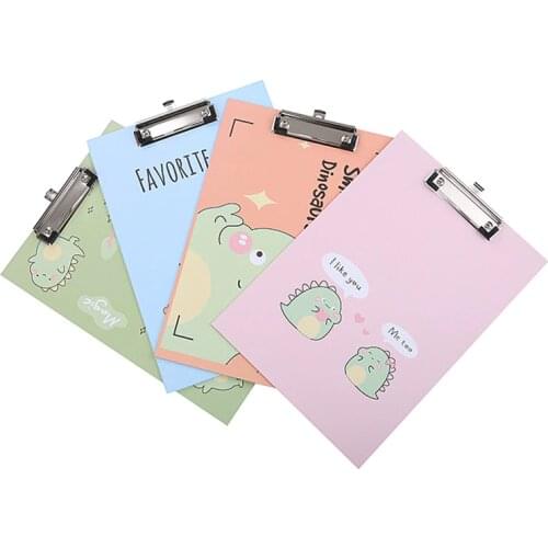 Cute Kawaii A4 Clipboard File Folder Board Writing Pad Clip Board Hard Paper File Folder Clip Stationary School Office Supplies