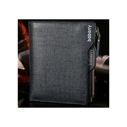 Male Purse Coin Pocket Photo Card Holder Mens Business Luxury Zipper Wallets Fashion