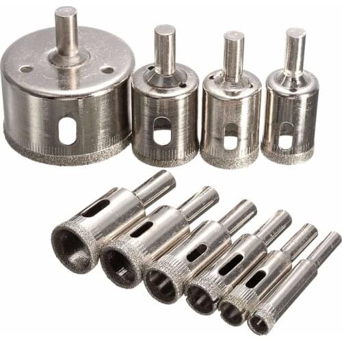 10-piece set 8-25-50mm diamond tool drill bit hole opener glass ceramic marble tile