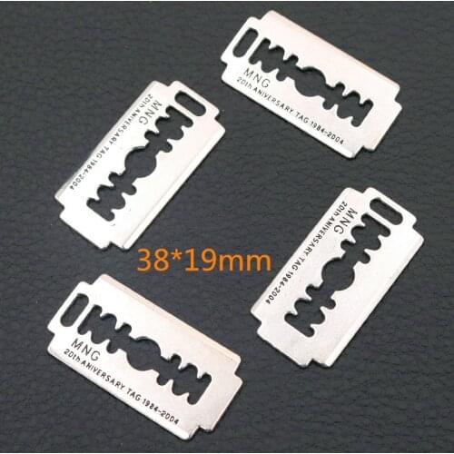 8pcs Razor Blade Charm Hip-hop Style Necklace Bracelet DIY Metal Jewelry Pendants For Popular Handicrafts Findings Unisex