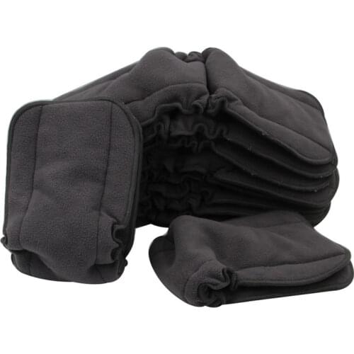 Newborn Five Layers Bamboo Charcoal Diaper Liners All In One Diaper Elastic Super Absorbent Washable Bamboo Cloth Diaper Inserts