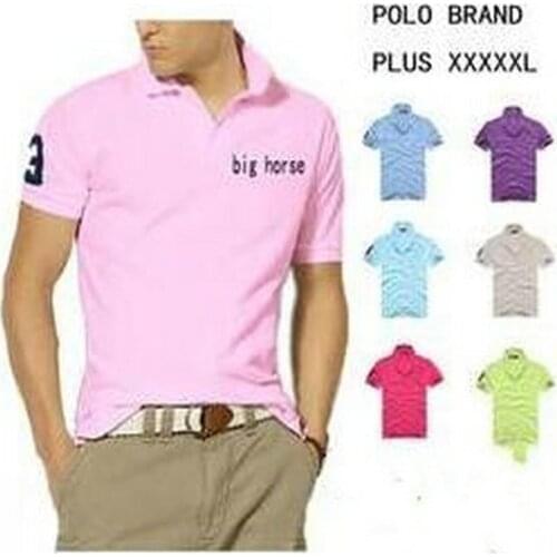 Good quality Summer classical Brand Mens short sleeve polos shirts cotton casual solid color mens polos shirts male tops 6XL
