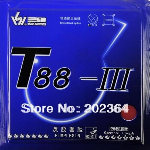 Sanwei T88-III T88-3 Control Loop Pimples in Table Tennis Rubber With Sponge