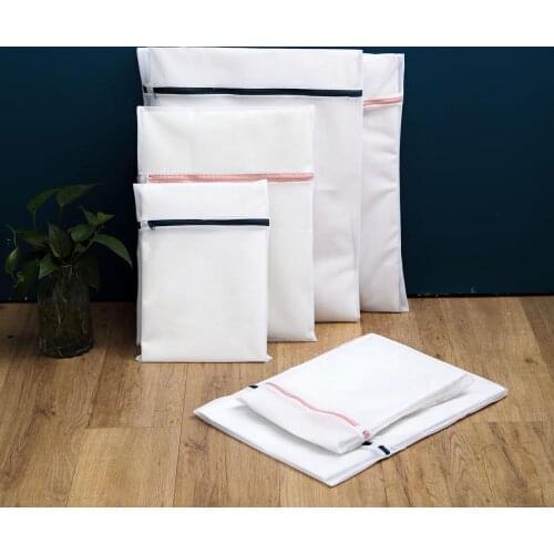 Zippered Mesh Laundry Bag Set Washing Machine Dirty Wash Bag For Underwear Sock Bra Laundry Household Wash Net Bag