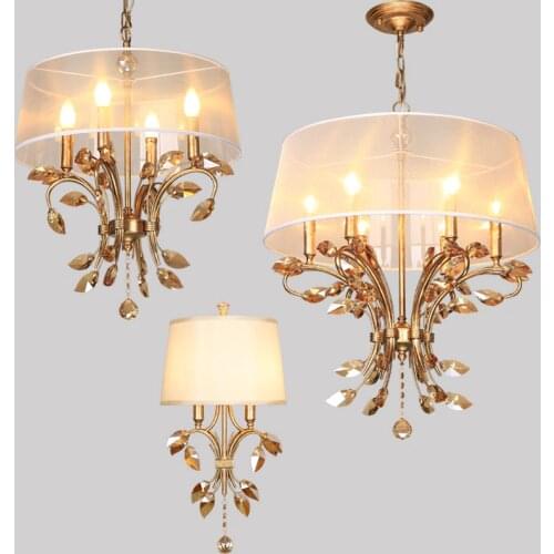 Modern Crystal Wall sconce light for Dining Room Background Iron Retro hotel Wall lamp shade wall light led Bar Vintage Arandela