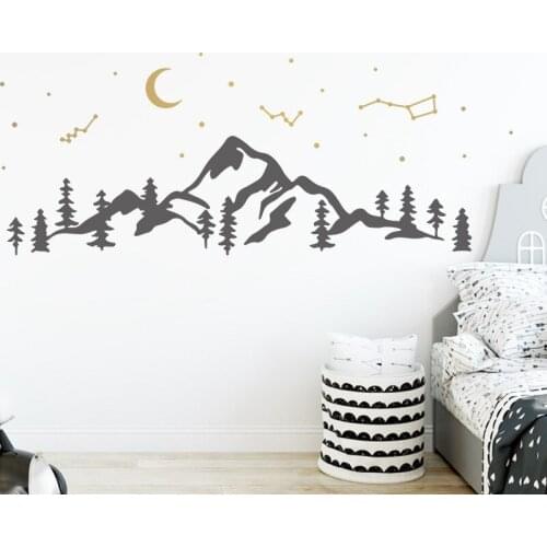 Modern Wall Sticker Mountain Landscape Living Room Sofa Wall Decoration Bedroom Furniture Decal Self Adhesive Mural