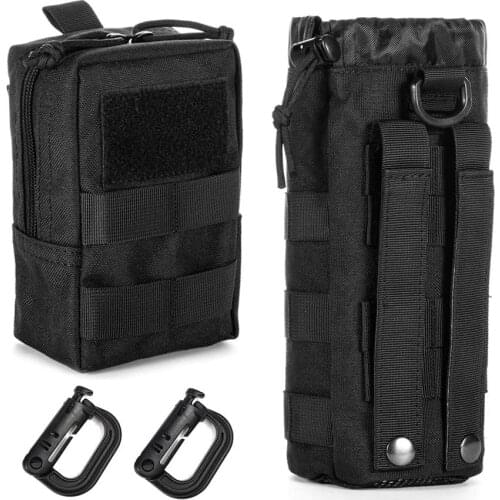Sports Water Bottles Pouch Bag, Tactical Drawstring Molle Water Bottle Holder Tactical Pouches, Tactical Hydration Carrier