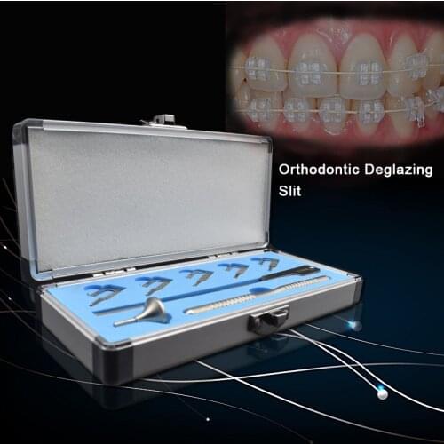 Dental Orthodontic Interproximal Enamel Strip Slicing SetOrthodontic slit polishing strip With measuring rule working tip