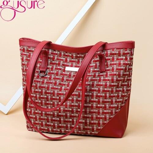 Gusure Fashion Oxford Shoulder Handbags Women Large Capacity Causal Tote Purse Female Vintage Designer Travel Top Handle Bags