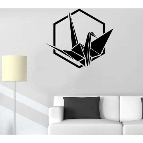 Thousand Paper Cranes Wall Decal Origami Bird Figure Door Window Vinyl Sticker Kids Bedroom Office Interior Decor Wallpaper Q935