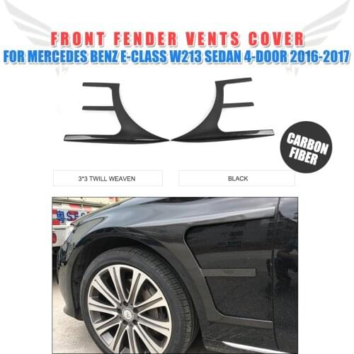 Carbon Fiber side fender racing vents decorative cover stickers for Mercedes Benz E-Class W213 E43 AMG Sedan 4-Door 2016-17